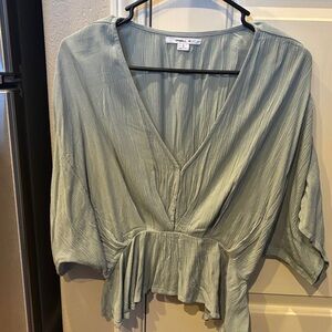 O'Neill Light Green V-Neck Blouse